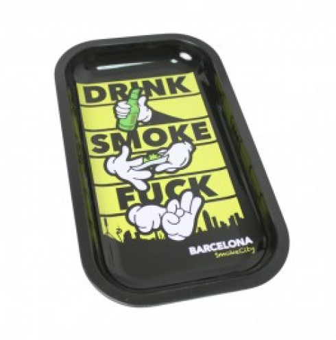 HQ Metal rolling tray - Barcelona Smoke City - 27x16cm