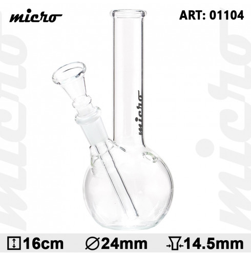 Bouncer Micro Glass Bong-H: 16cm-Ø: 24mm-Socket: 14.5mm