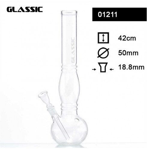 Glassic Glass Bong - H:42cm- Ø:50mm- Socket:18.8mm