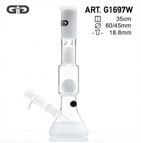 AtmoSphere Grace Glass Bong - White- H:35cm- Ø:60/45mm- SG:18.8m