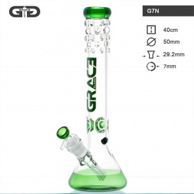 Beaker GG Bong- Green- H:40cm- Ø:50mm- WT:7mm (circa)- SG:29.2mm