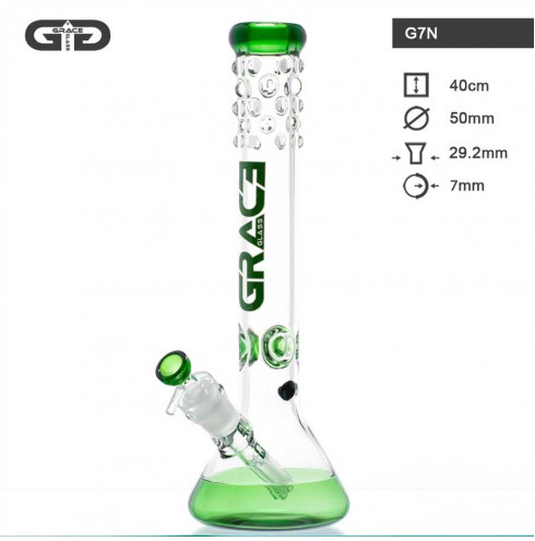 Beaker GG Bong- Green- H:40cm- Ø:50mm- WT:7mm (circa)- SG:29.2mm