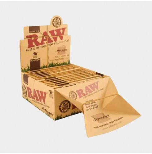 Raw Artesano King Size Classic Paper+Tips - Box 15u